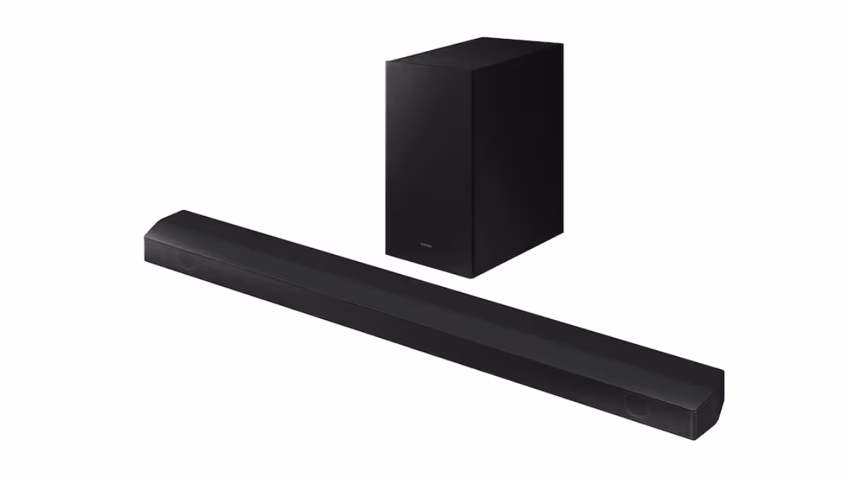 Samsung HW-B650 3.1 channel soundbar with wireless subwoofer featuring Q-Symphony technology for Samsung TV integration